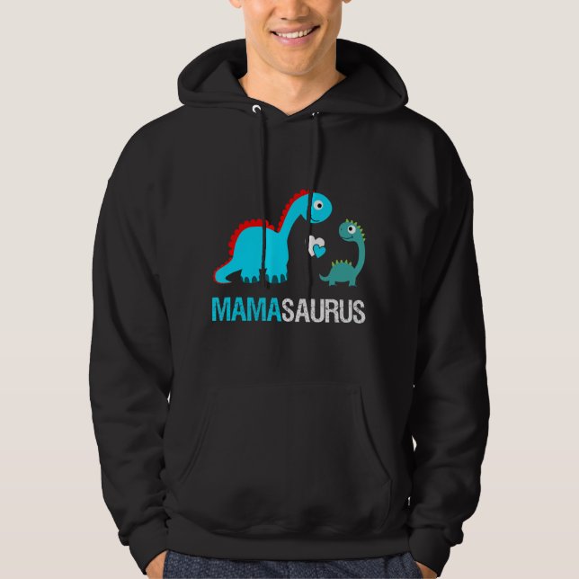 Mamasaurus Dinosaur for Mamma, dotter Mors dag Hoodie (Framsida)