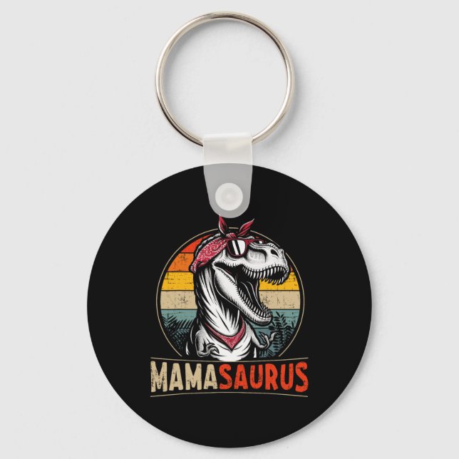 Mamasaurus Dinosaur Mamma För Mors Dag Jul  Nyckelring (Framsida)