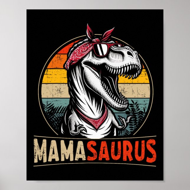 Mamasaurus Dinosaur Mamma För Mors Dag Jul  Poster (Framsidan)