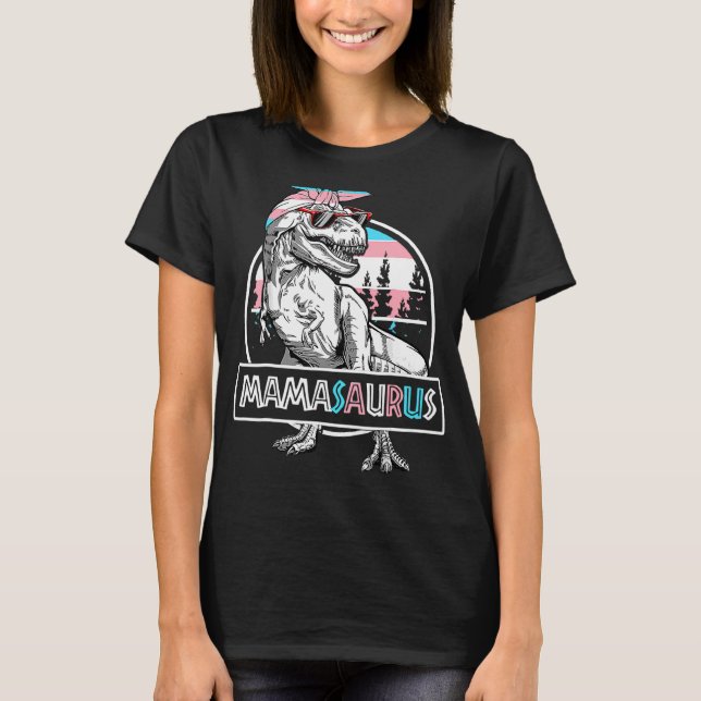 Mamasaurus Dinosaur Mamma Saurus Protect Trans Kid T Shirt (Framsida)