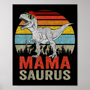 Mamasaurus Dinosaur Mamma Saurus T Rex Rolig Famil Poster
