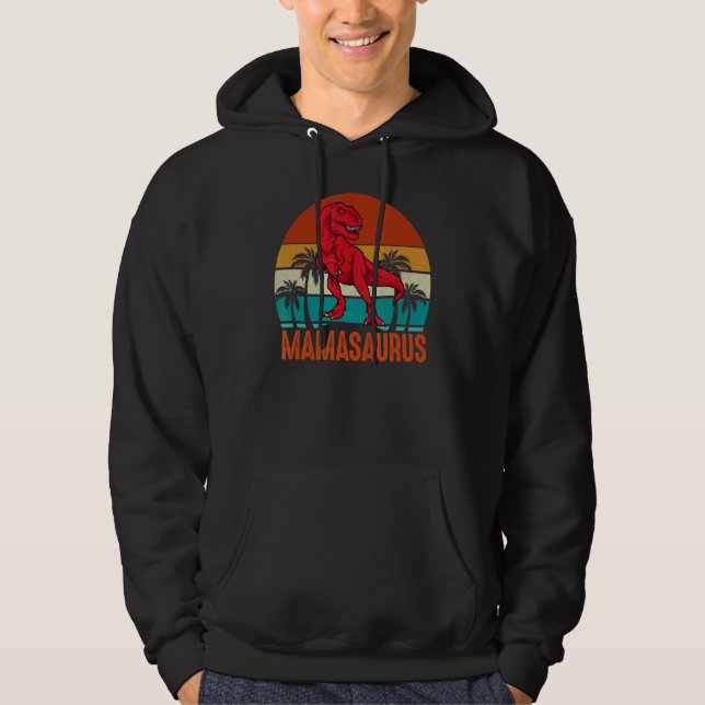 Mamasaurus Dinosaur Rex Mors dag Momma Mamma Hoodie (Framsida)