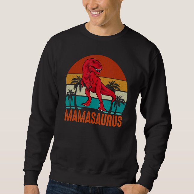 Mamasaurus Dinosaur Rex Mors dag Momma Mamma Lång Ärmad Tröja (Framsida)