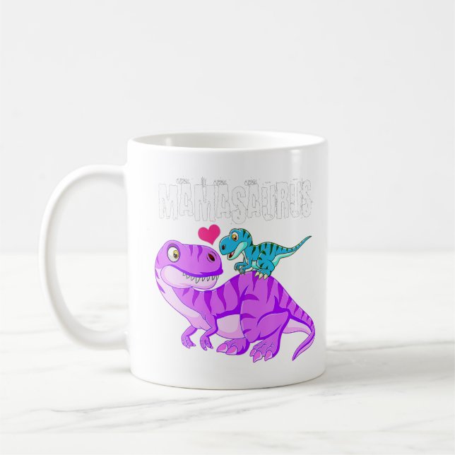 Mamasaurus Dinosaur t Rex Mor Day for Mamma Gift Kaffemugg (Vänster)