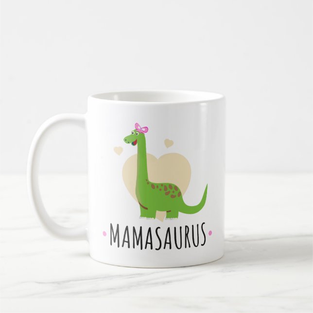 Mamasaurus Funny Dinosaur – Sweet Mom Gift Kaffemugg (Vänster)