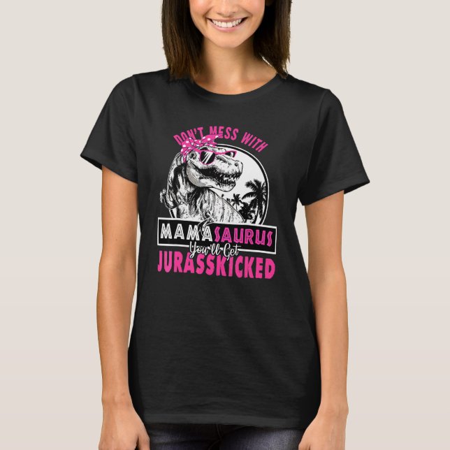  Mamasaurus Hämta Jurasskick ed Mamma Saurus T Shirt (Framsida)