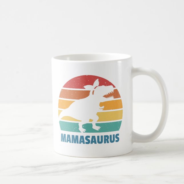 Mamasaurus Mamma Dinosaur Rolig Mors Dag Kaffemugg (Höger)