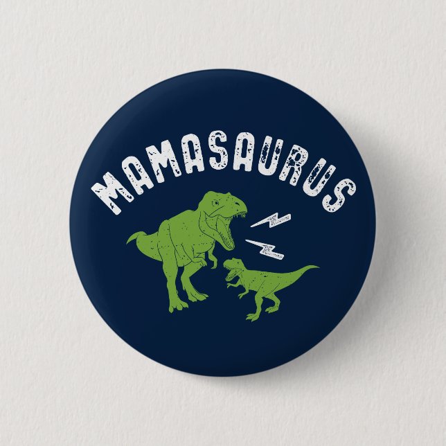 Mamasaurus Mamma Funny Dinosaur T-Rex Mors dag Knapp (Framsida)