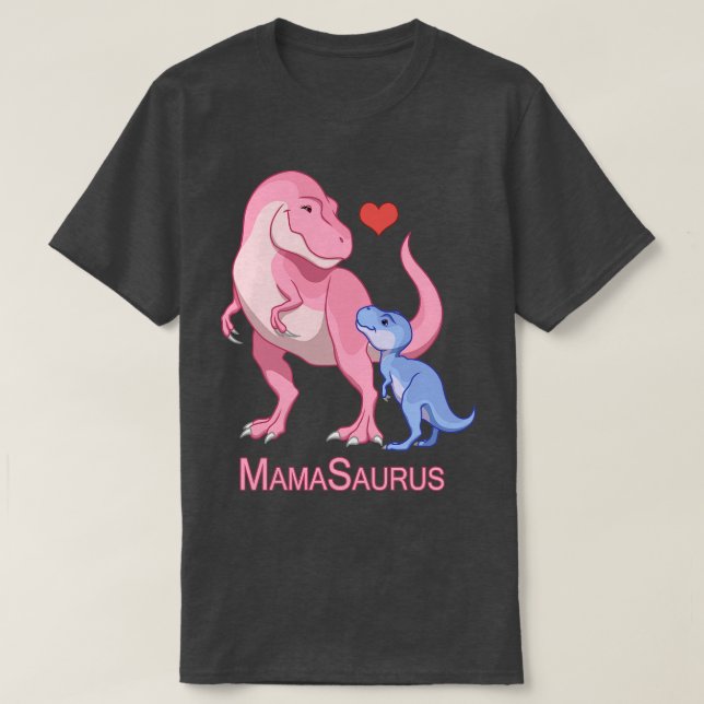 Mamasaurus Mamma Pojke TRex Dinosaurs T Shirt (Design framsida)
