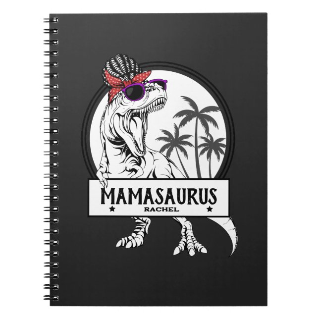Mamasaurus Mamma T rex Dino Funny, eget namn Anteckningsbok (Framsidan)