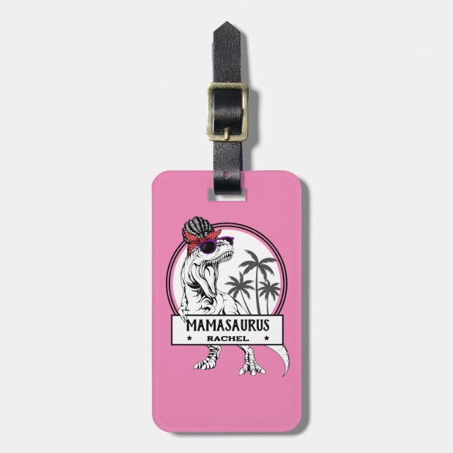Mamasaurus Mamma T rex Dino Funny, eget namn Bagagebricka (Vertikal Framsida)