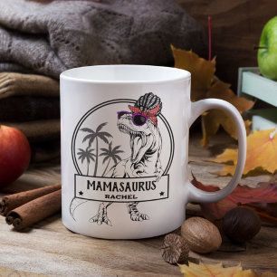 Mamasaurus Mamma T rex Dino Funny, eget namn Kaffemugg