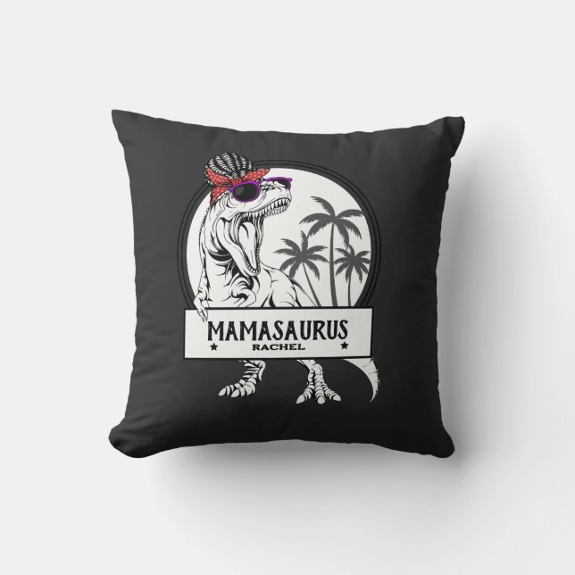 Mamasaurus Mamma T rex Dino Funny, eget namn Kudde (Framsida)