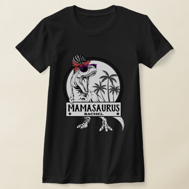 Mamasaurus Mamma T rex Dino Funny, eget namn Shirt (Laydown)