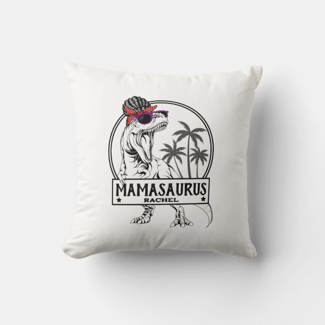 Mamasaurus Mamma T rex Dino Funny eget namn T-Shir Kudde (Framsida)