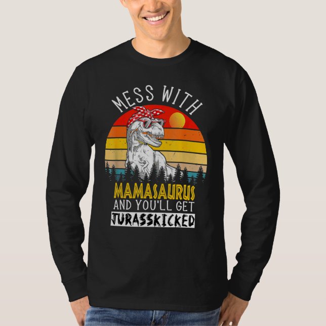 Mamasaurus Mor Mamma Dinosaur t Rex Saurus Shirt (Framsida)