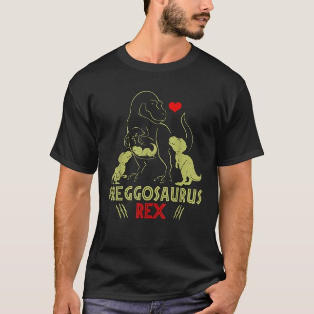 Mamasaurus Pregosaurus Rex Funny Gravid har T Shirt (Framsida)