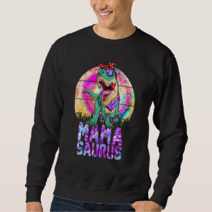 Mamasaurus Rex Dinosaur Mama Saurus Familj Matchi Lång Ärmad Tröja
