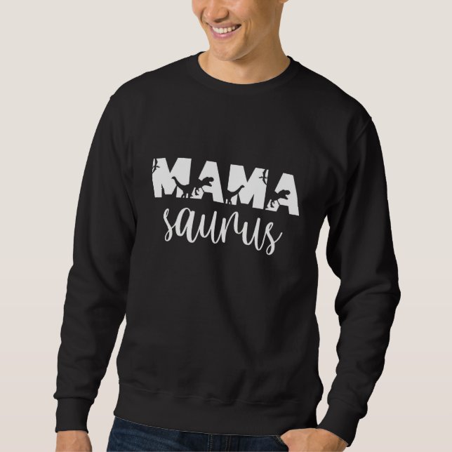 MamaSaurus rex Dinosaur  Mama Saurus Mors dag Lång Ärmad Tröja (Framsida)