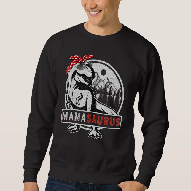 Mamasaurus Rex Dinosaur Mamma Saurus Family Matchi Lång Ärmad Tröja (Framsida)
