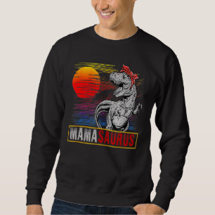 Mamasaurus Rex Dinosaur Retro Sunset Mors dag Lång Ärmad Tröja