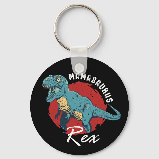 Mamasaurus Rex Funny och Cute T-Rex Dinosaur Mamma Nyckelring (Framsida)