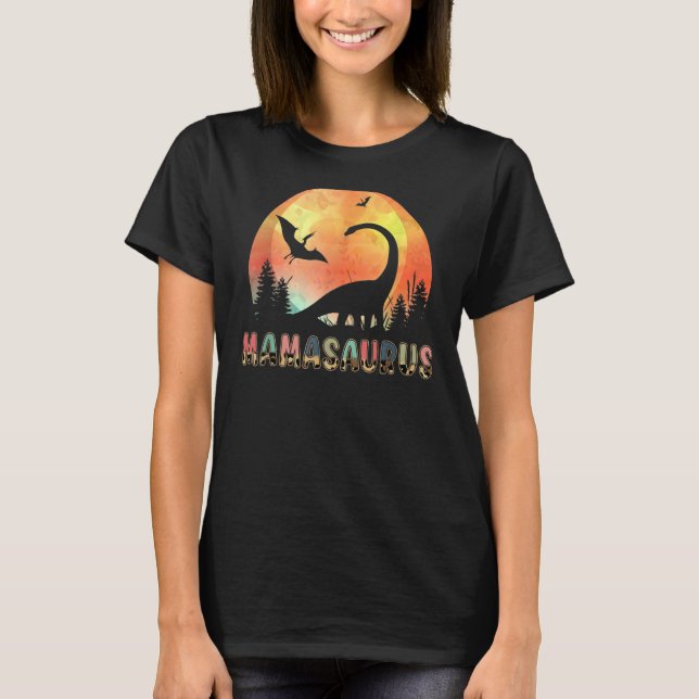 Mamasaurus Rex Mamma Dinosaur Leopard Flower Rex M T Shirt (Framsida)