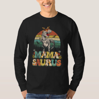 Mamasaurus Rex Mom Dinosaur Leopard Flower Rex Mam T Shirt