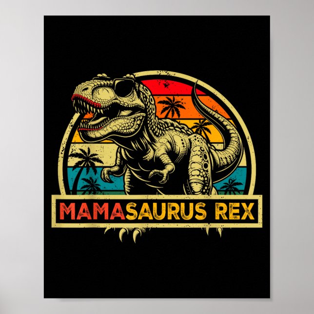 Mamasaurus Rex Trex Dinosaur Mama Saurus Rex Famil Poster (Framsidan)