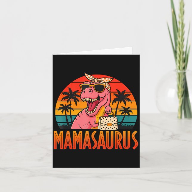 Mamasaurus rolig t rex dinosaur mors dag  kort (Framsida)