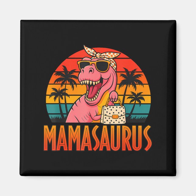 Mamasaurus rolig t rex dinosaur mors dag  magnet (Framsidan)
