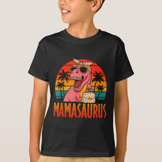 Mamasaurus rolig t rex dinosaur mors dag  shirt (Framsida)