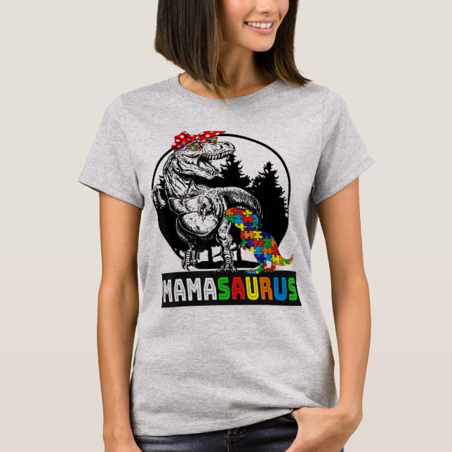 Mamasaurus T rex Dinosaur Clothing Gifts. Funny Mo Shirt (Framsida)