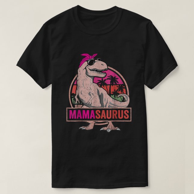 Mamasaurus T rex Dinosaur Funny Mama Saurus Breast Shirt (Design framsida)