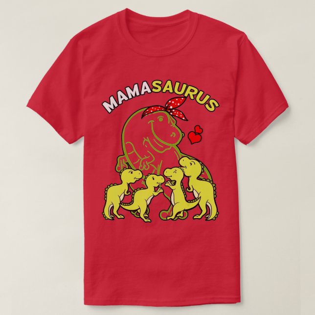 Mamasaurus T rex Dinosaur Funny Mamma Saurus Mor T Shirt (Design framsida)