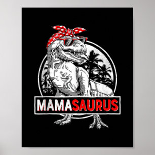 Mamasaurus t Rex Dinosaur Funny Mors dag för Poster