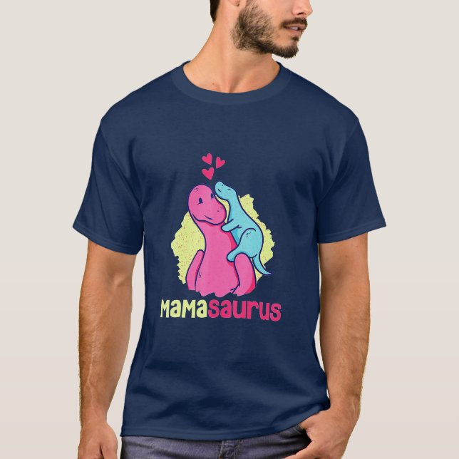 Mamasaurus T Rex Dinosaur Mama Saurus Mors Dag Shirt (Framsida)