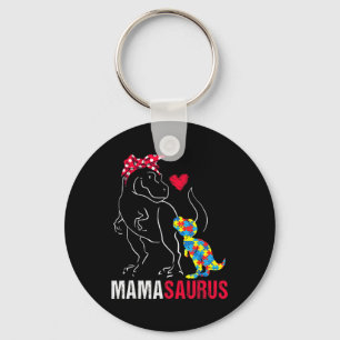 Mamasaurus T Rex Dinosaur Mamma Saurus Autism Medv Nyckelring