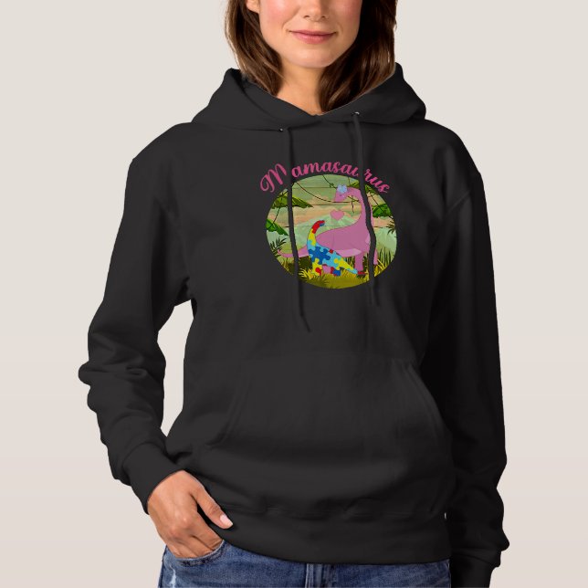 Mamasaurus T Rex Dinosaur Mamma Saurus Autism Medv Shirt (Framsida)