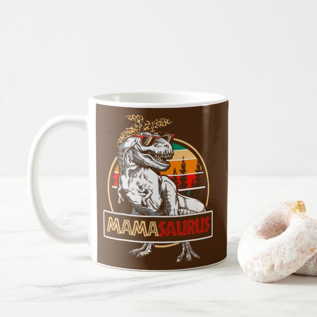 Mamasaurus T Rex Dinosaur Mamma Saurus Family Kaffemugg (Med munk)