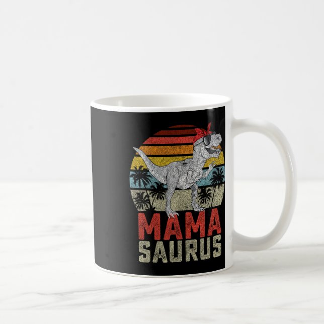Mamasaurus T Rex Dinosaur Mamma Saurus Family Matc Kaffemugg (Höger)