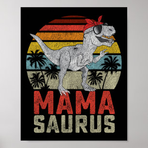 Mamasaurus T Rex Dinosaur Mamma Saurus Family Matc Poster