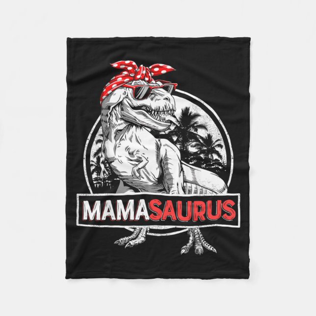 Mamasaurus T Rex Dinosaur Rolig Mama Saurus Fleecefilt (Framsidan)