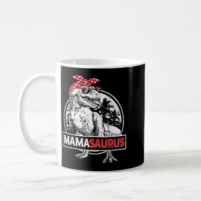 Mamasaurus T Rex Dinosaur Rolig Mama Saurus Kaffemugg (Vänster)