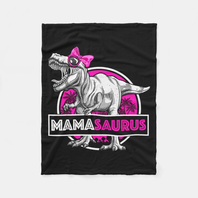 Mamasaurus T-rex Matching Funny Mother Saurus Dino Fleecefilt (Framsidan)