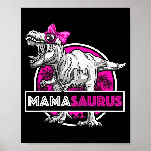 Mamasaurus T-rex Matching Funny Mother Saurus Dino Poster (Framsidan)