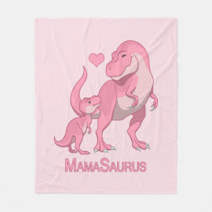 MamaSaurus T-Rex och flickaDinosaurs Fleecefilt