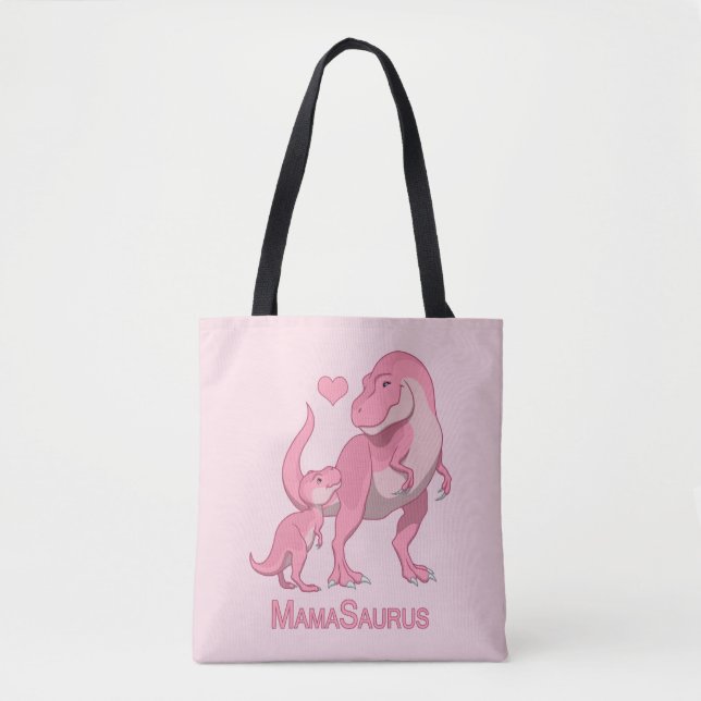 MamaSaurus T-Rex och flickaDinosaurs Tygkasse (Framsida)
