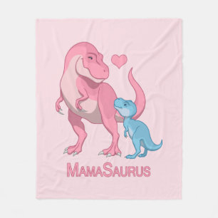 MamaSaurus T-Rex och pojkeDinosaurs Fleecefilt