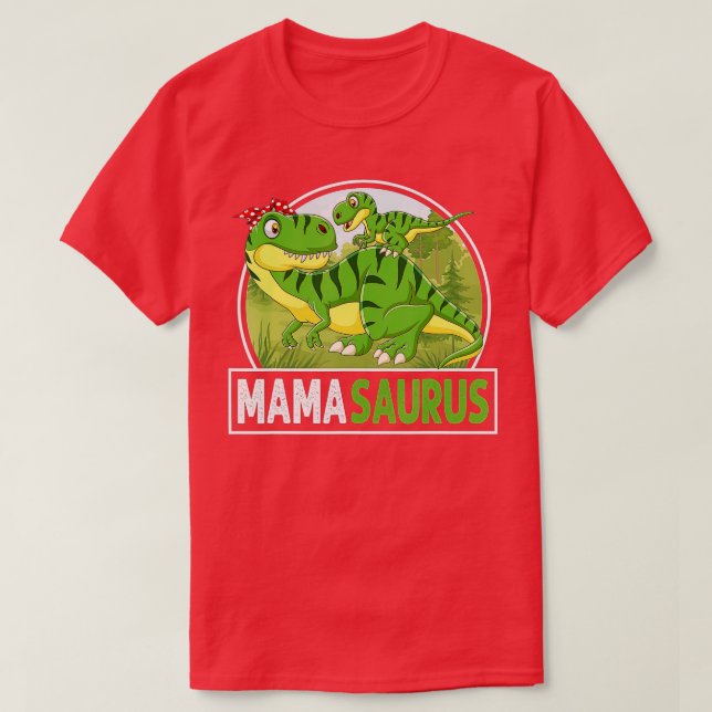 Mamasaurus Trex Dinosaur MammaSaurus-familjen T Shirt (Design framsida)